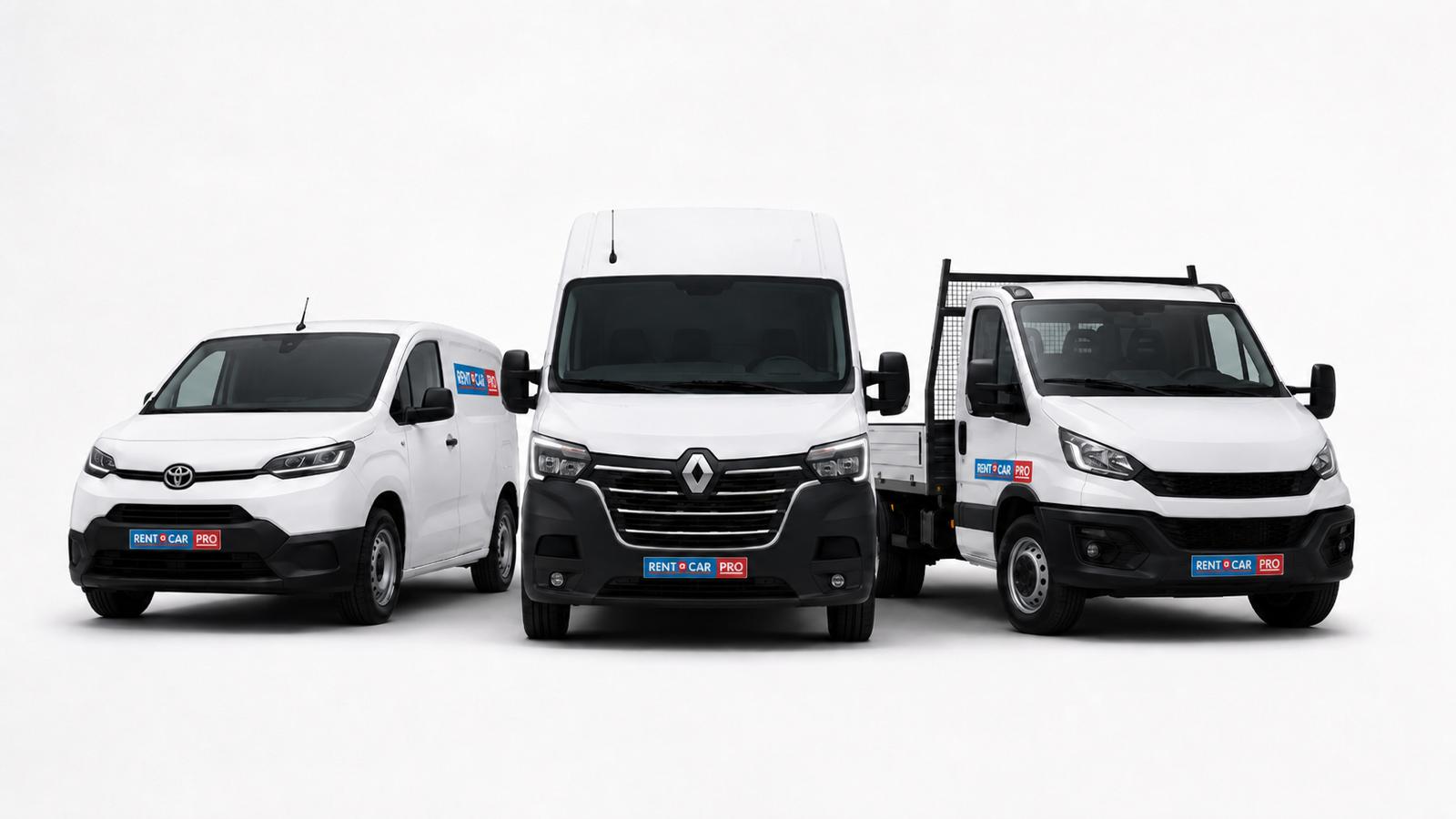 Utilitaires Rent-A-Car PRO — Toyota Proace, Renault Master, Iveco Daily